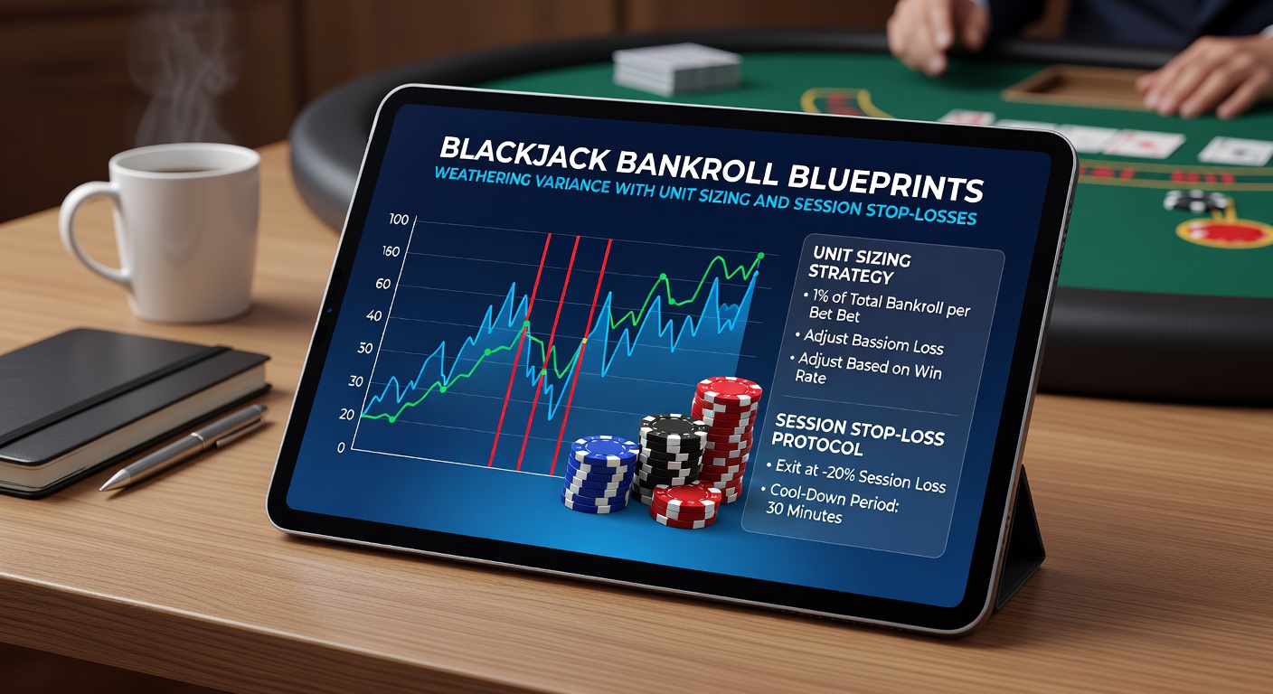 Diagramm mit Beispielen für Unit-Sizing-Strategien und deren Auswirkungen auf die Bankroll-Stabilität über mehrere Sessions hinweg