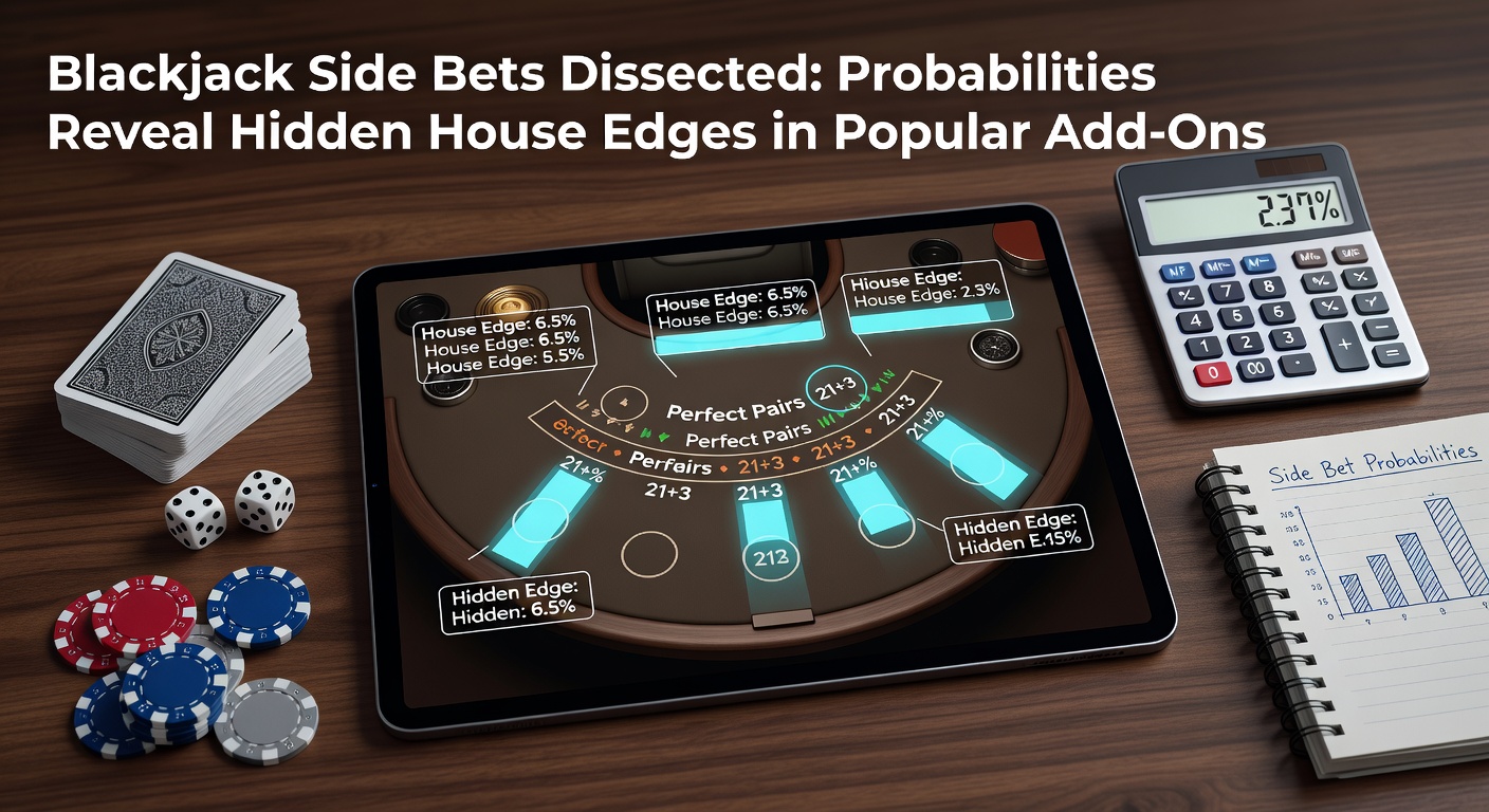 Grafik mit Blackjack-Tisch und markierten Side-Bet-Bereichen, die gängige Zusatzwetten wie Perfect Pairs und 21+3 hervorheben