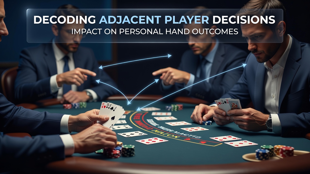 Blackjack Tisch mit mehreren Spielern in einer Multi-Hand-Situation