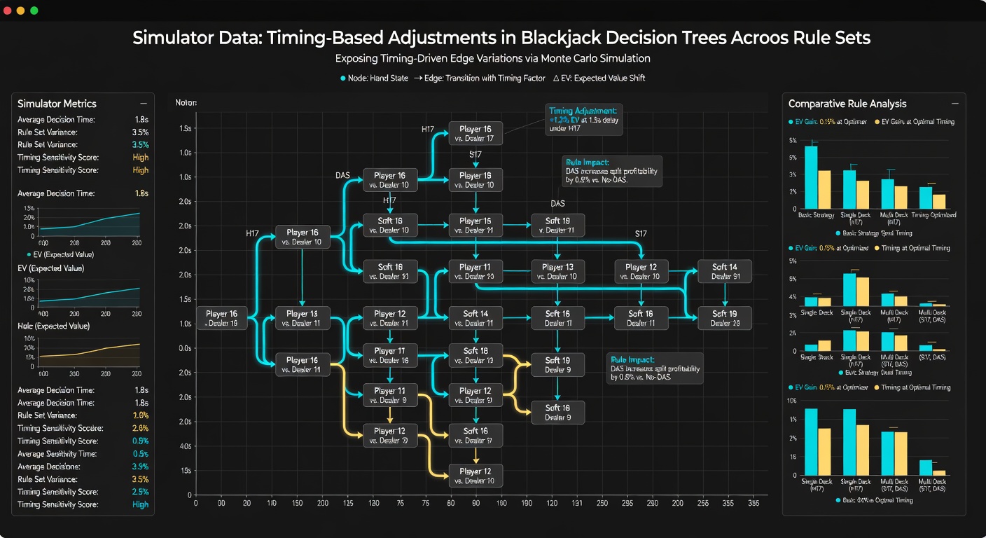 Vergleich von Timing-Mustern in verschiedenen Blackjack-Regelsets
