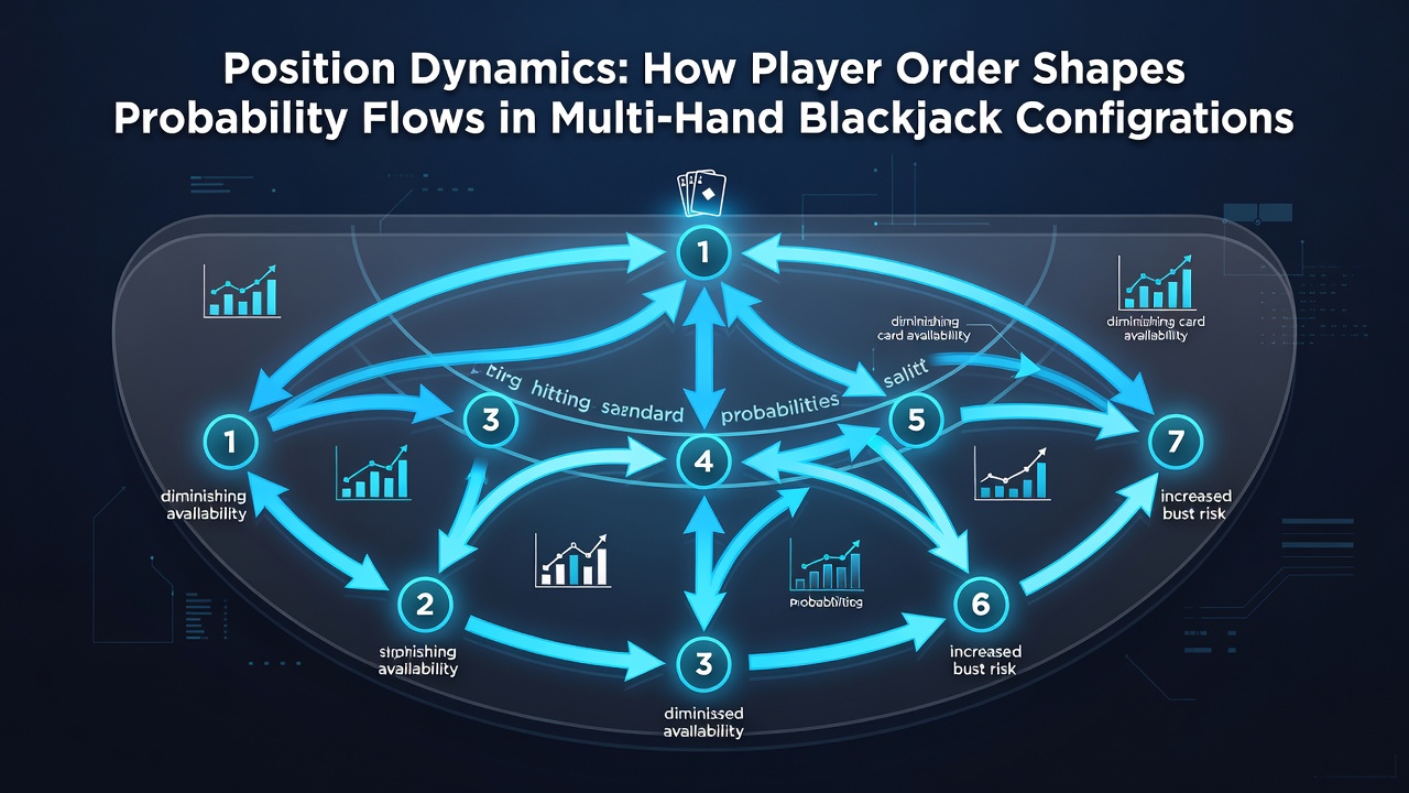 Simulation von Kartenflüssen und Positionseffekten in Multiplayer-Blackjack