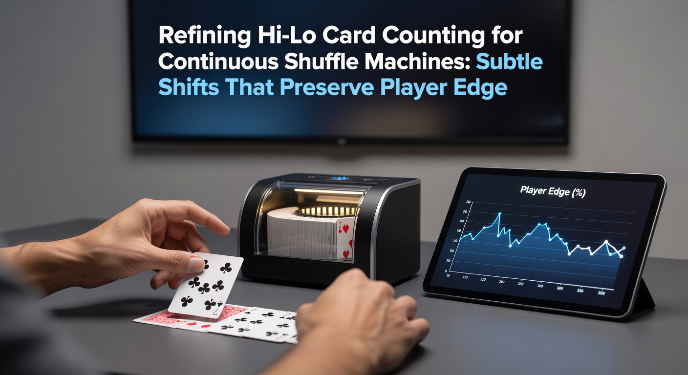 Illustration eines Continuous Shuffle Machines am Blackjack-Tisch mit Karten, die kontinuierlich gemischt werden