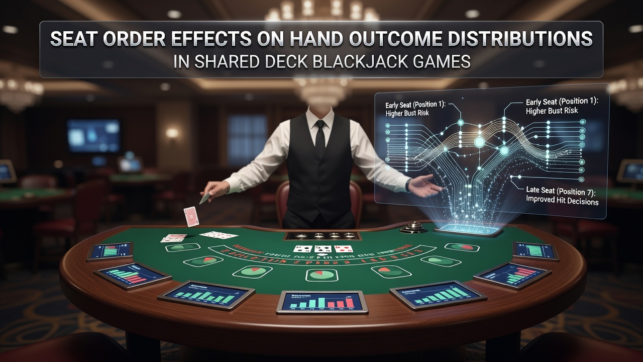 Grafik mit Wahrscheinlichkeitsverteilungen für verschiedene Sitzpositionen in Shared-Deck-Blackjack
